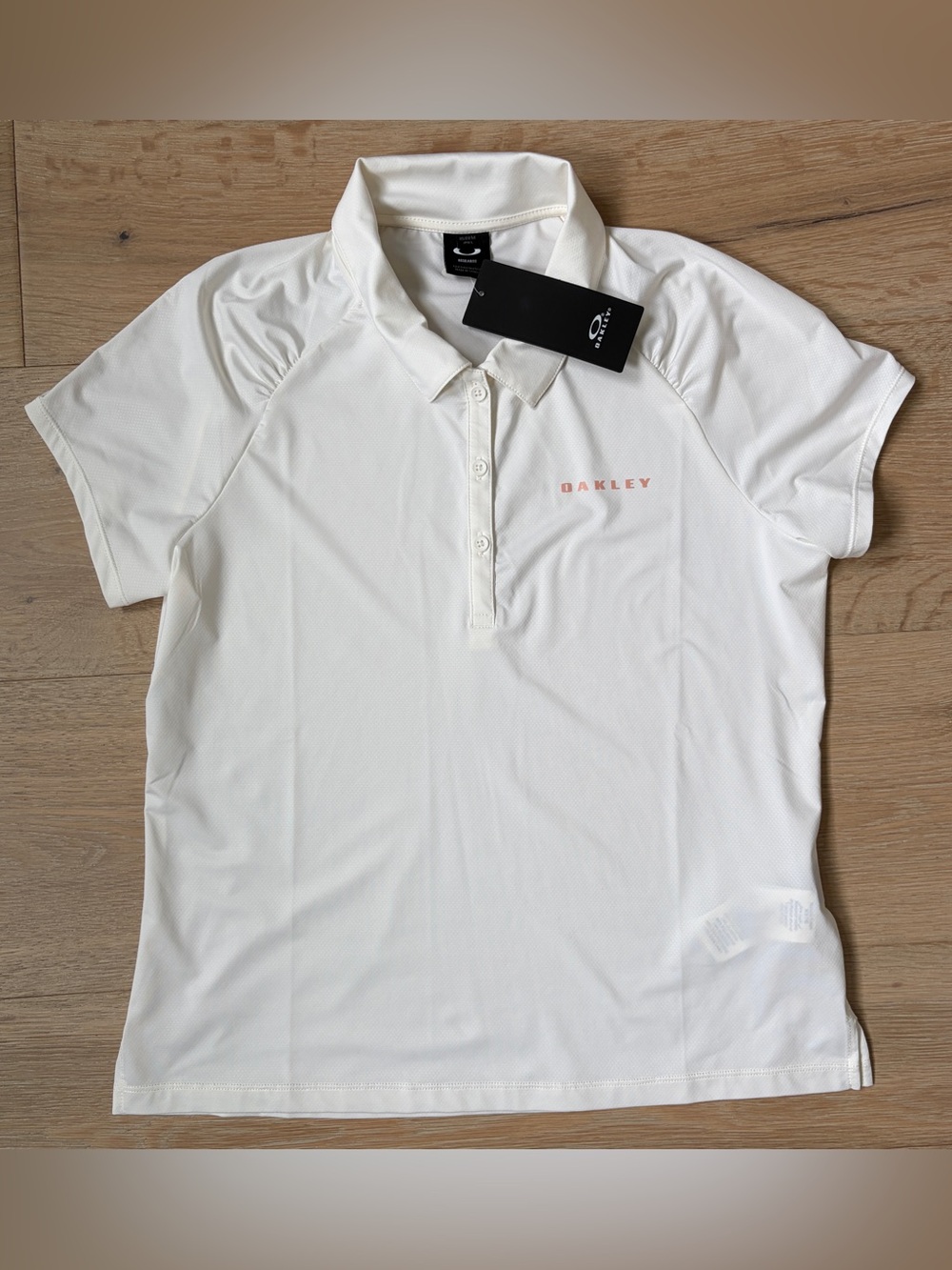 Oakley Women’s Enjoy Golf Polo Shirt White Short Sleeve Stretch Size M NWT*X23